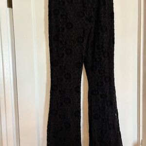 Avec Les Filles Lace Flared Pants